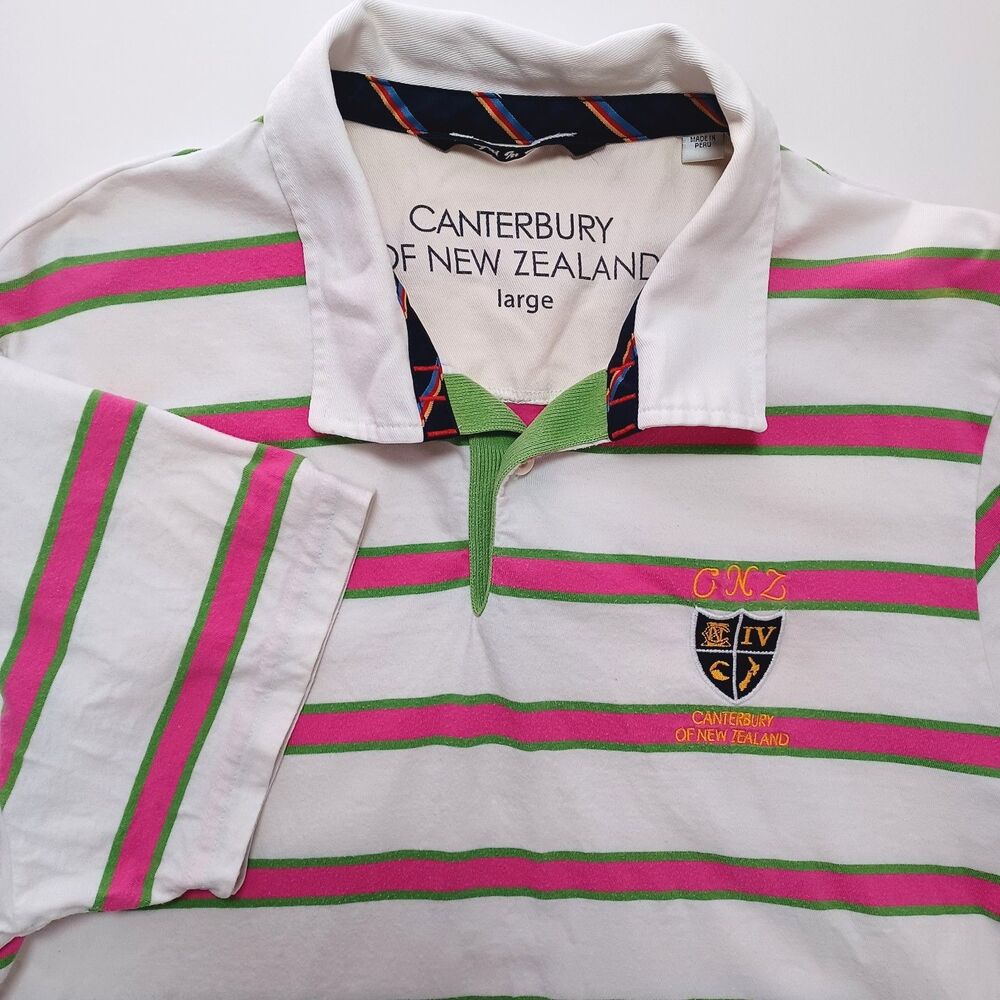 Canterbury of New‎ Zealand Rugby Polo Shirt Embroidered Large Played in Heaven